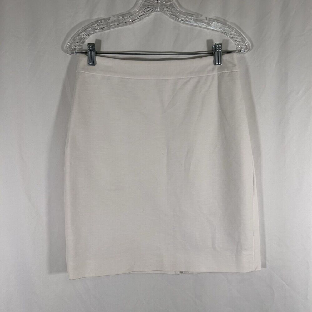 Kate Spade Knee Length Skirt Women's 6 White Zip Back No Pockets Cotton Blend